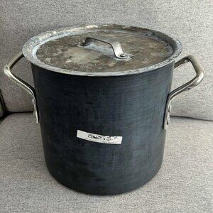 Vintage Calphalon 812 12Qt Commercial Aluminum Cookware Pot + Lid